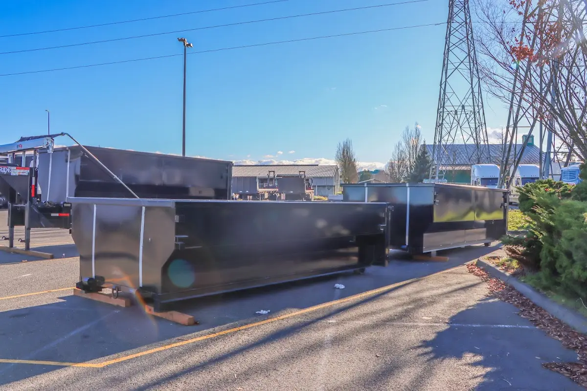 Roll-off dumpster ready for waste disposal at job site for Estate Cleanout Dumpster Rental in New Prague